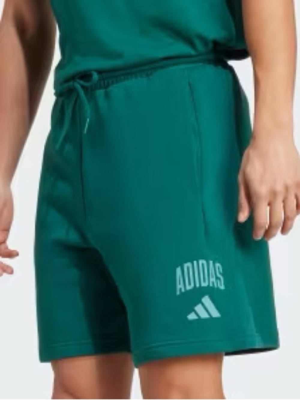 Adidas Men 3XLT Green Powder Teal Fleece Logo Collegiate Sweat Shorts NWT
